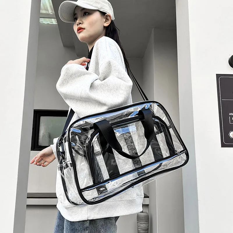 - Bag Premium-grade Multi-Purpose (42x26x15cm) Travel, PVC Storage Great deal Black Clear Tote transparent Fitness,