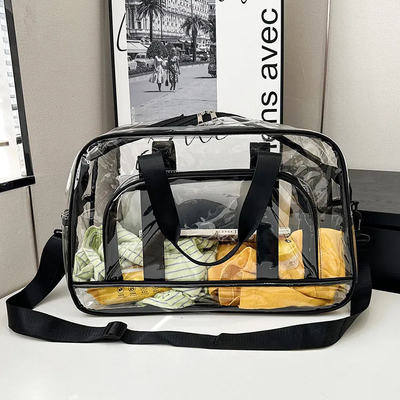 - Bag Premium-grade Multi-Purpose (42x26x15cm) Travel, PVC Storage Great deal Black Clear Tote transparent Fitness,