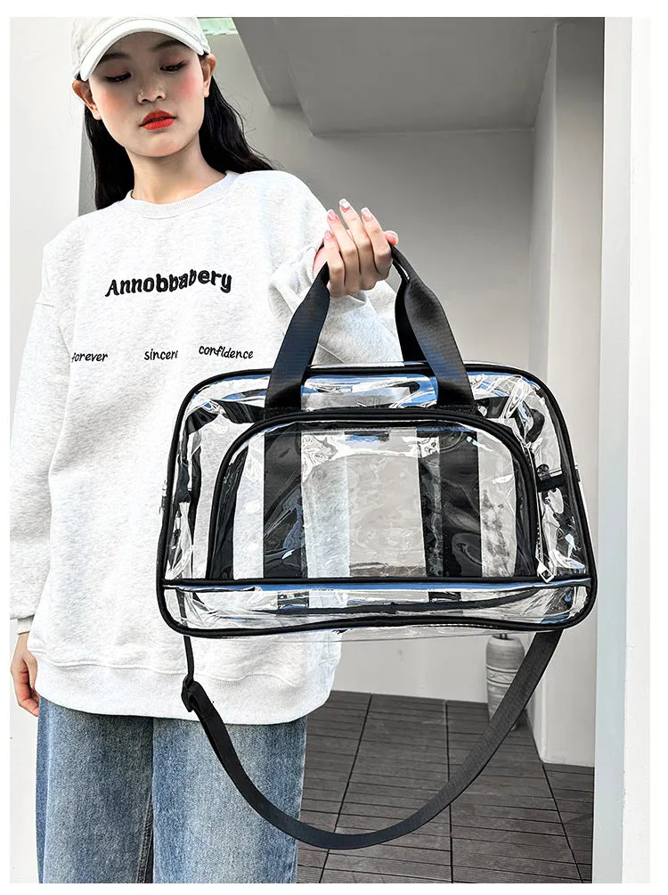 - Bag Premium-grade Multi-Purpose (42x26x15cm) Travel, PVC Storage Great deal Black Clear Tote transparent Fitness,