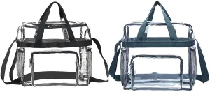 1/2 Pcs Tote Bag - Portable Pvc Beach Organizer, Clear Shopping Tote Bag | Transparent Tote Pouch with Handle,