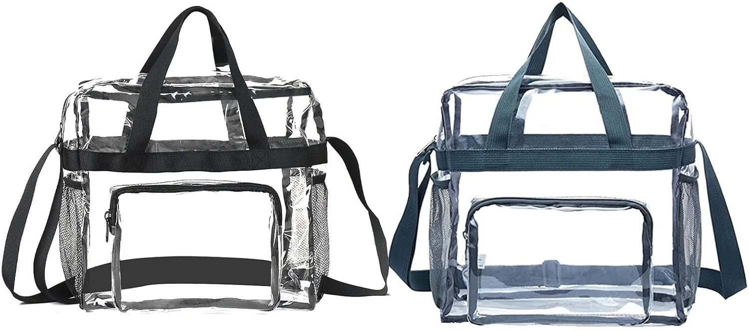 1/2 Pcs Tote Bag - Portable Pvc Beach Organizer, Clear Shopping Tote Bag | Transparent Tote Pouch with Handle,