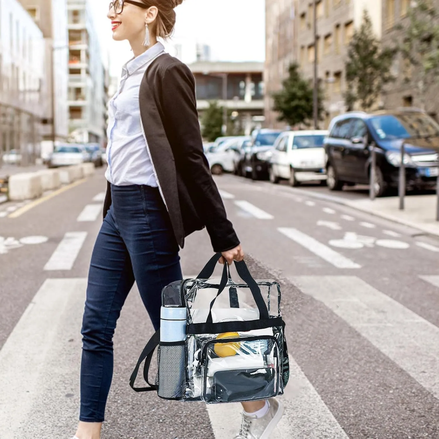1/2 Pcs Tote Bag - Portable Pvc Beach Organizer, Clear Shopping Tote Bag | Transparent Tote Pouch with Handle,