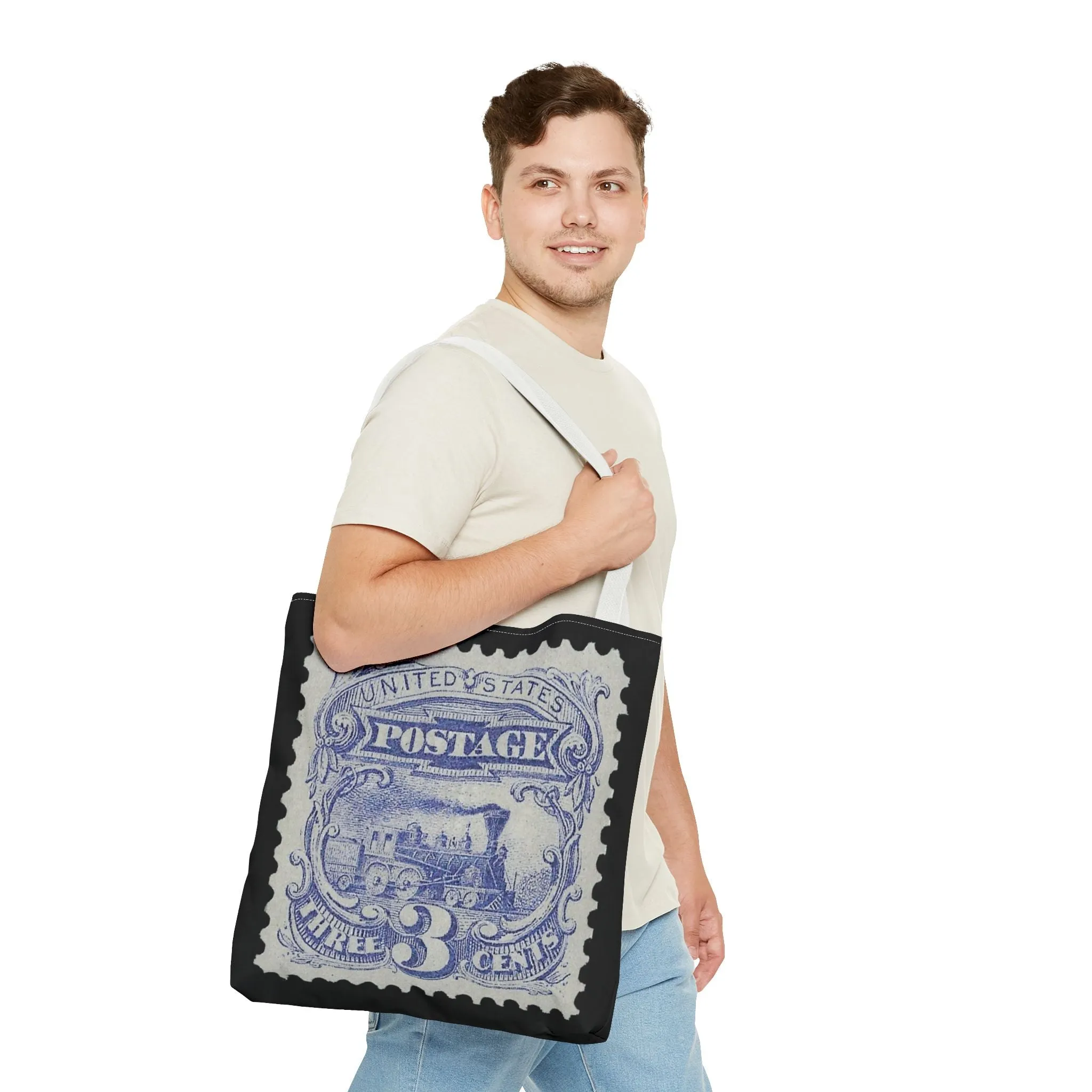 1869 TRAIN 3 CENT STAMP Tote Bag