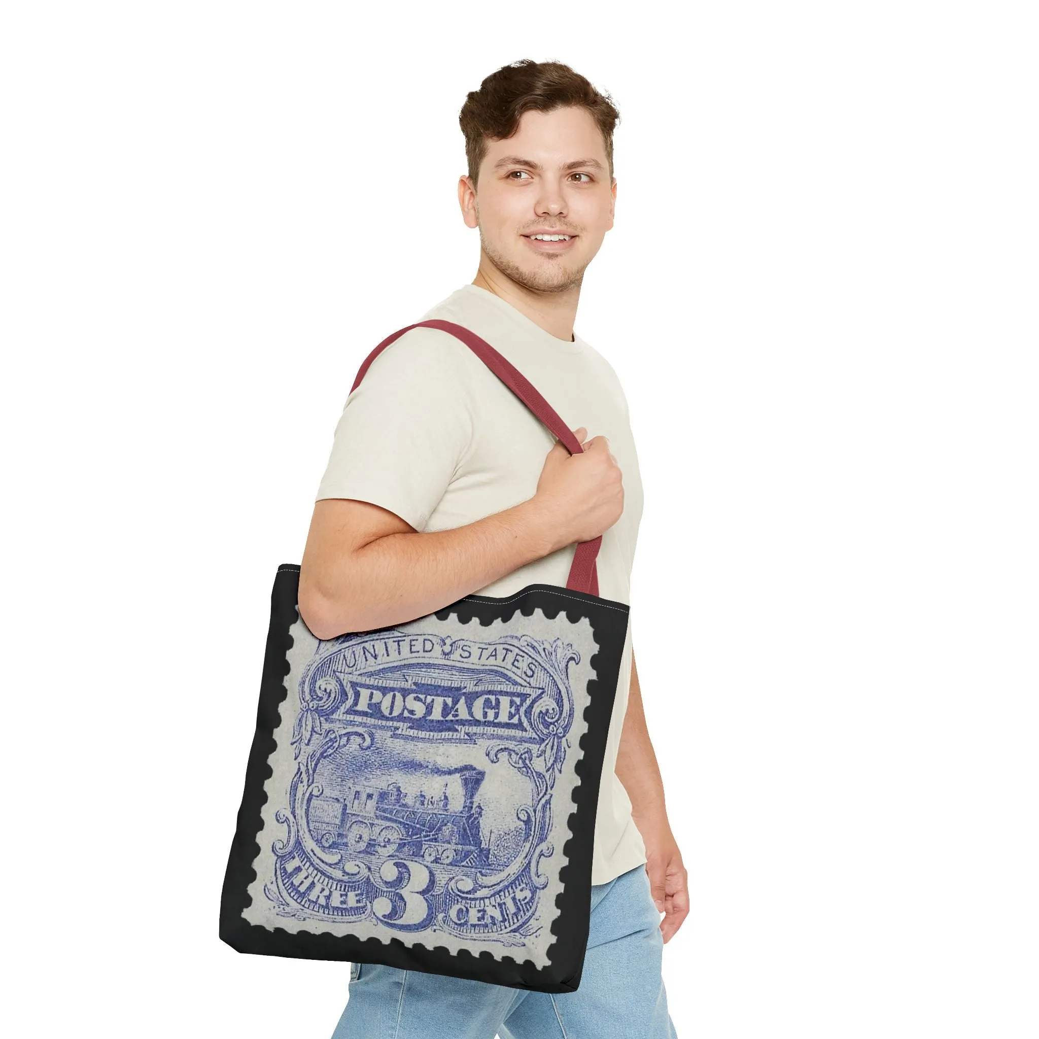 1869 TRAIN 3 CENT STAMP Tote Bag