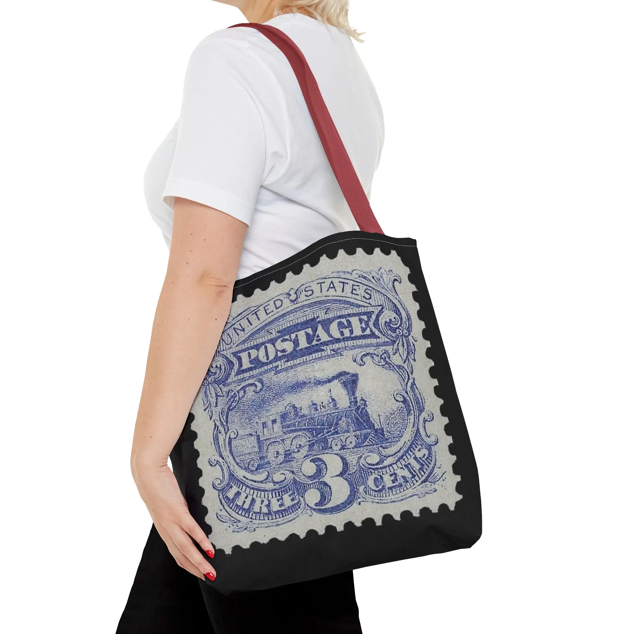 1869 TRAIN 3 CENT STAMP Tote Bag
