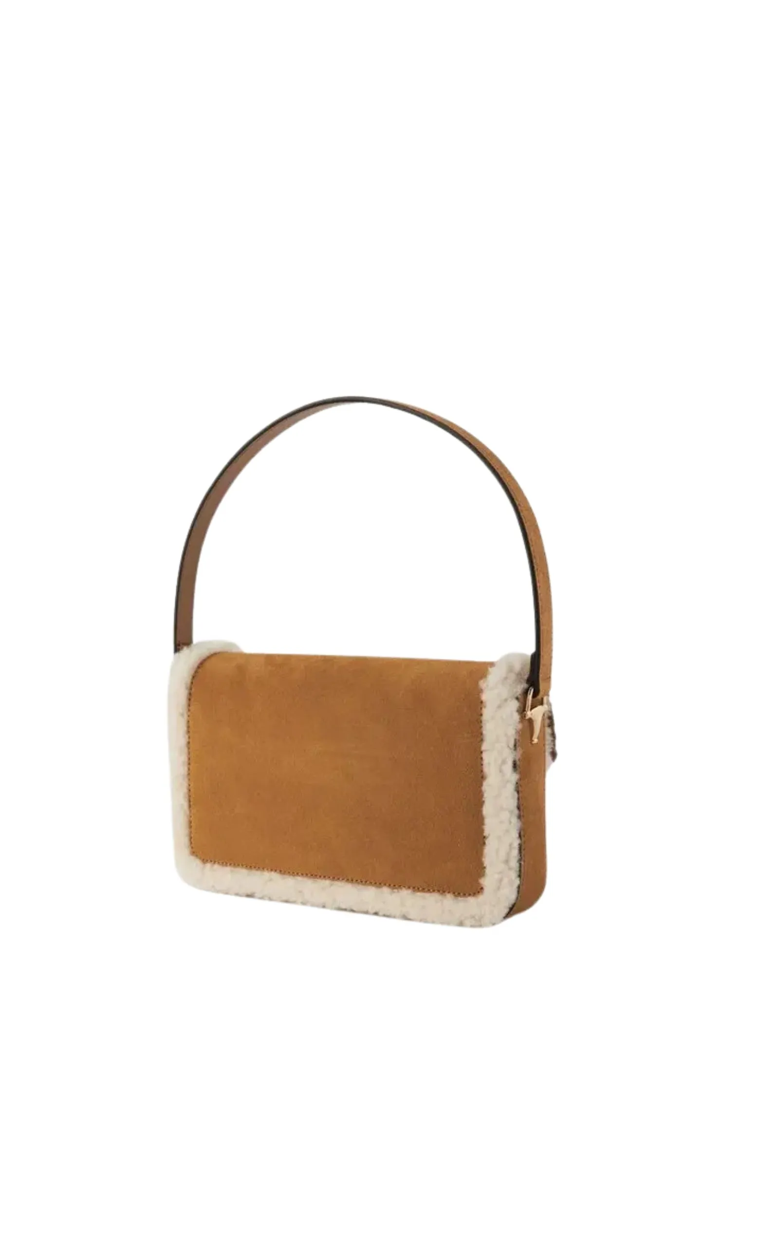 1955 Horsebit Suede Tote Bag with Shearling-Trim
