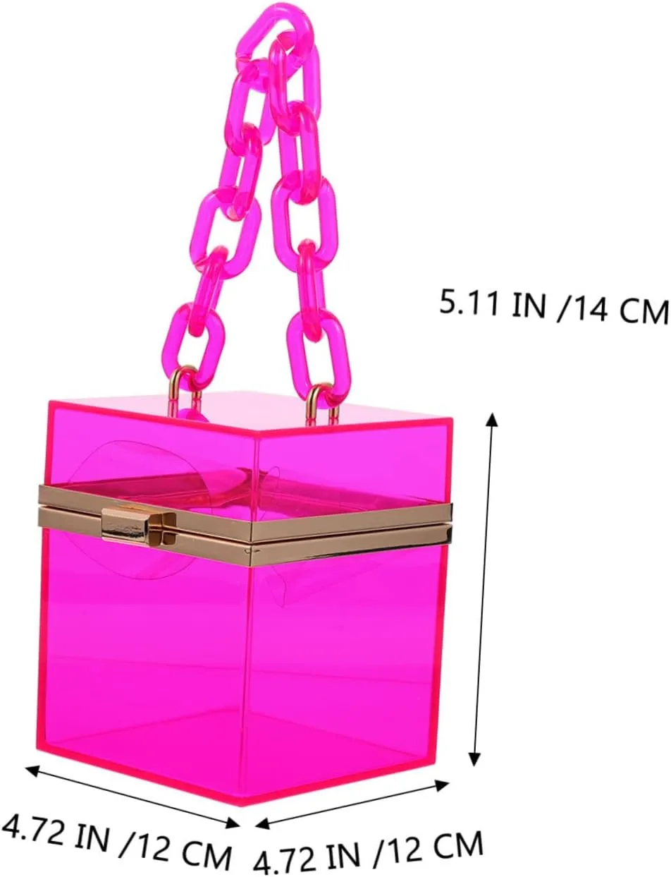1pc Transparent Small Square Bag Large Size Jelly Bag Womens Shoulder Handbags Transparent Square Bag