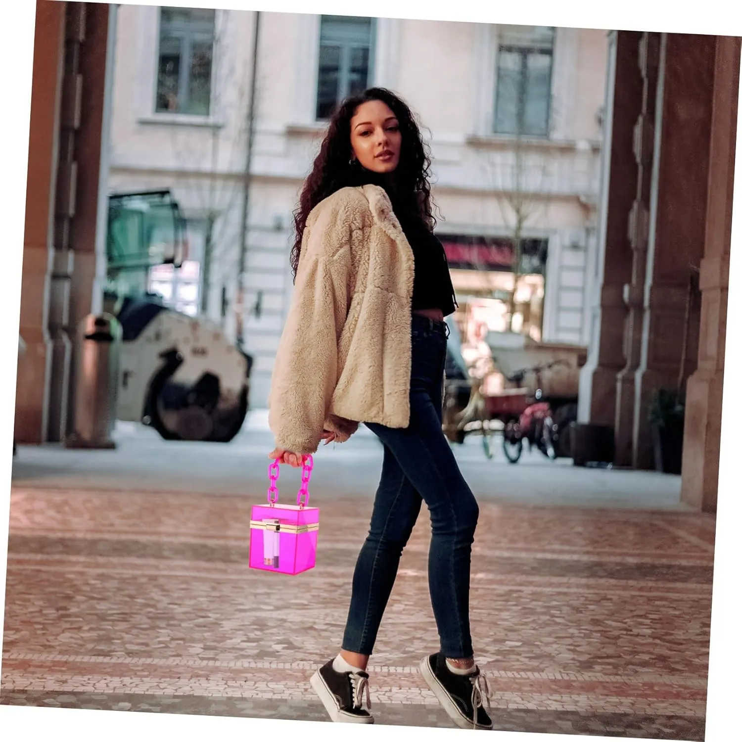 1pc Transparent Small Square Bag Large Size Jelly Bag Womens Shoulder Handbags Transparent Square Bag