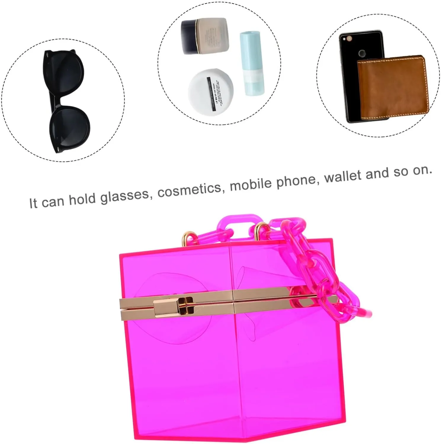 1pc Transparent Small Square Bag Large Size Jelly Bag Womens Shoulder Handbags Transparent Square Bag