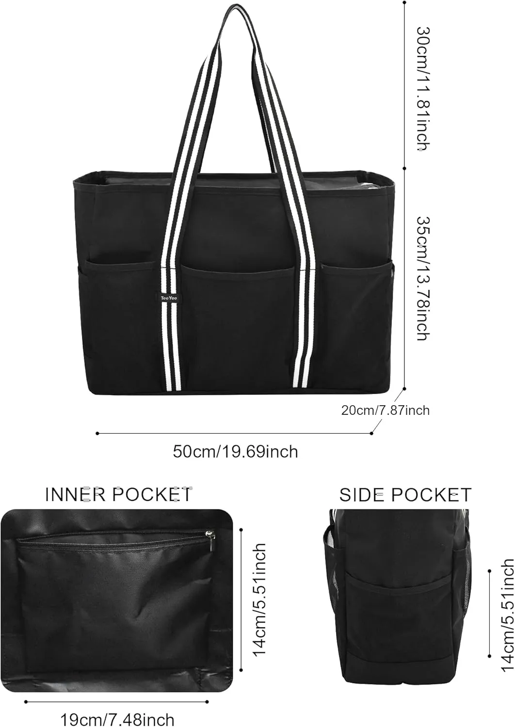35L Large Beach Waterproof Tote Bag for Family Tote Bag with Zipper for Vacation Pool Bag Beach Accessories