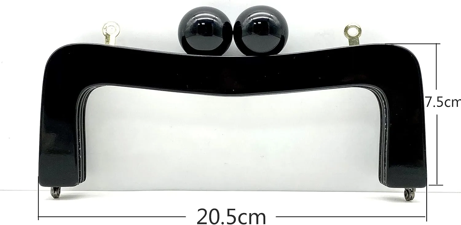 3dancraftit Acrylic Resin Glue on Kiss Clasp Lock Coin Purse Pouch Bag Clutch Frame for Purse Bag Making 8" X 3" / 20.5cm x 7.5cm M117