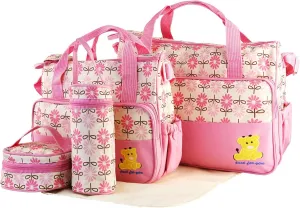 5PCS Baby Nappy Diaper Bags Set Mummy Diaper Shoulder Bags
