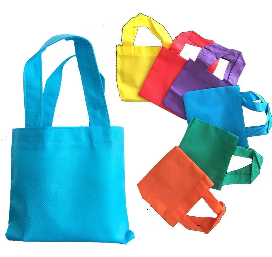 6 in Mini Non-Woven Tote Bag / Colorful Kids Party Gift Bags - NTB6