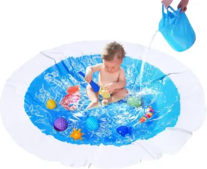 6.6 X 6.6 Ft Baby Beach Pool - Kiddie Pool and Beachs Blanket, 2 in 1 Toddler Paddling Pool, Flexible Toddler Pool, Beach Toys for Infant Kids Boys Girls with Portable Carrying Water Bag, Pools Puddle