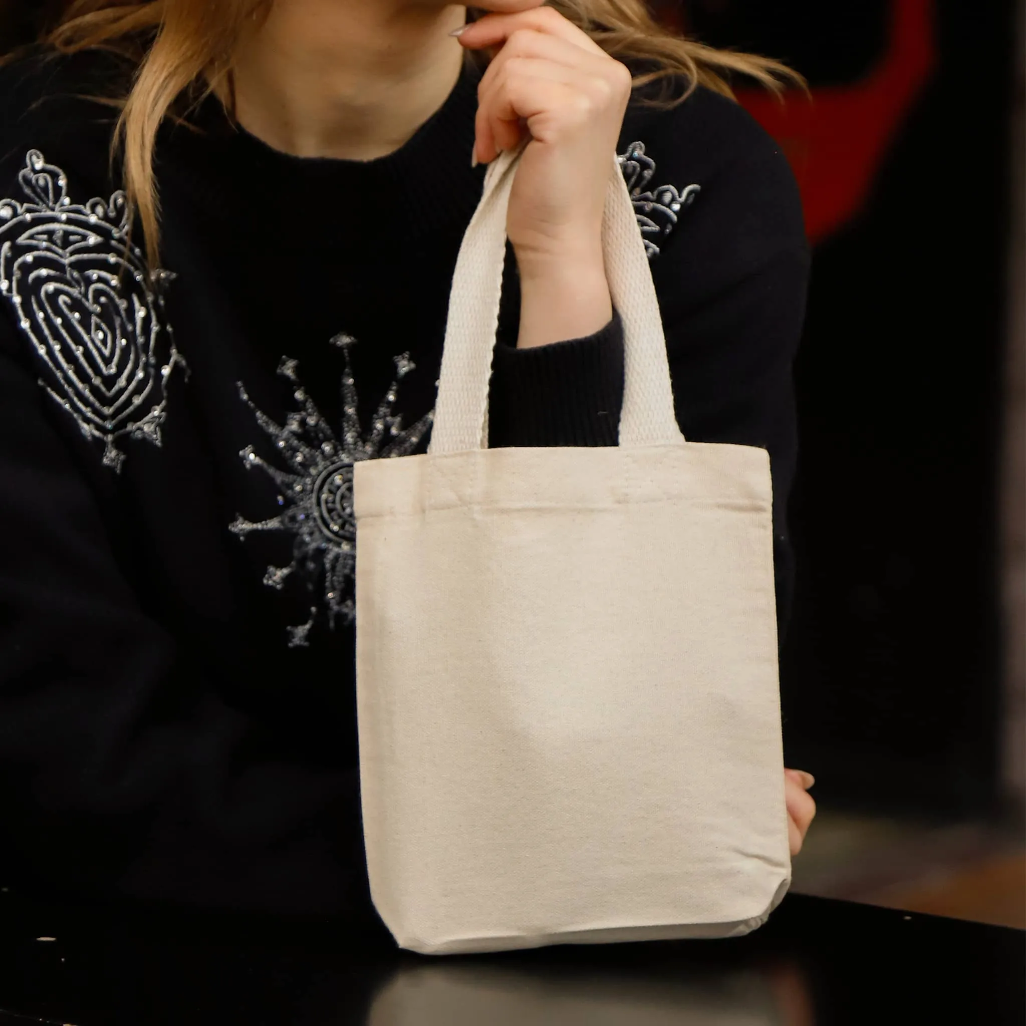 8 in Mini Cotton Canvas Gift Tote Bags - TC208