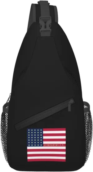 8th California Infantry Regiment flag Crossbody Bags For Women Men Chest Backpack Gym Shoulder Bag Travel Outdoor Sports Casual Crossbody Bags