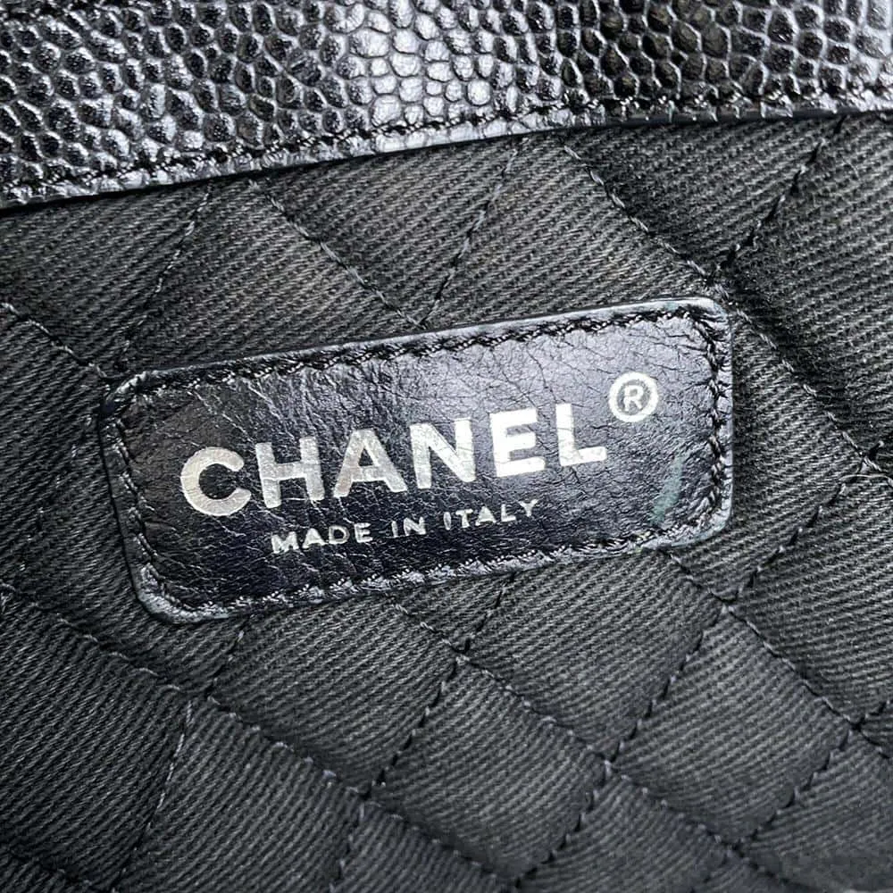 A36181 Best seller International returns CHANEL PVC Black Travel Coco's Leather Tote