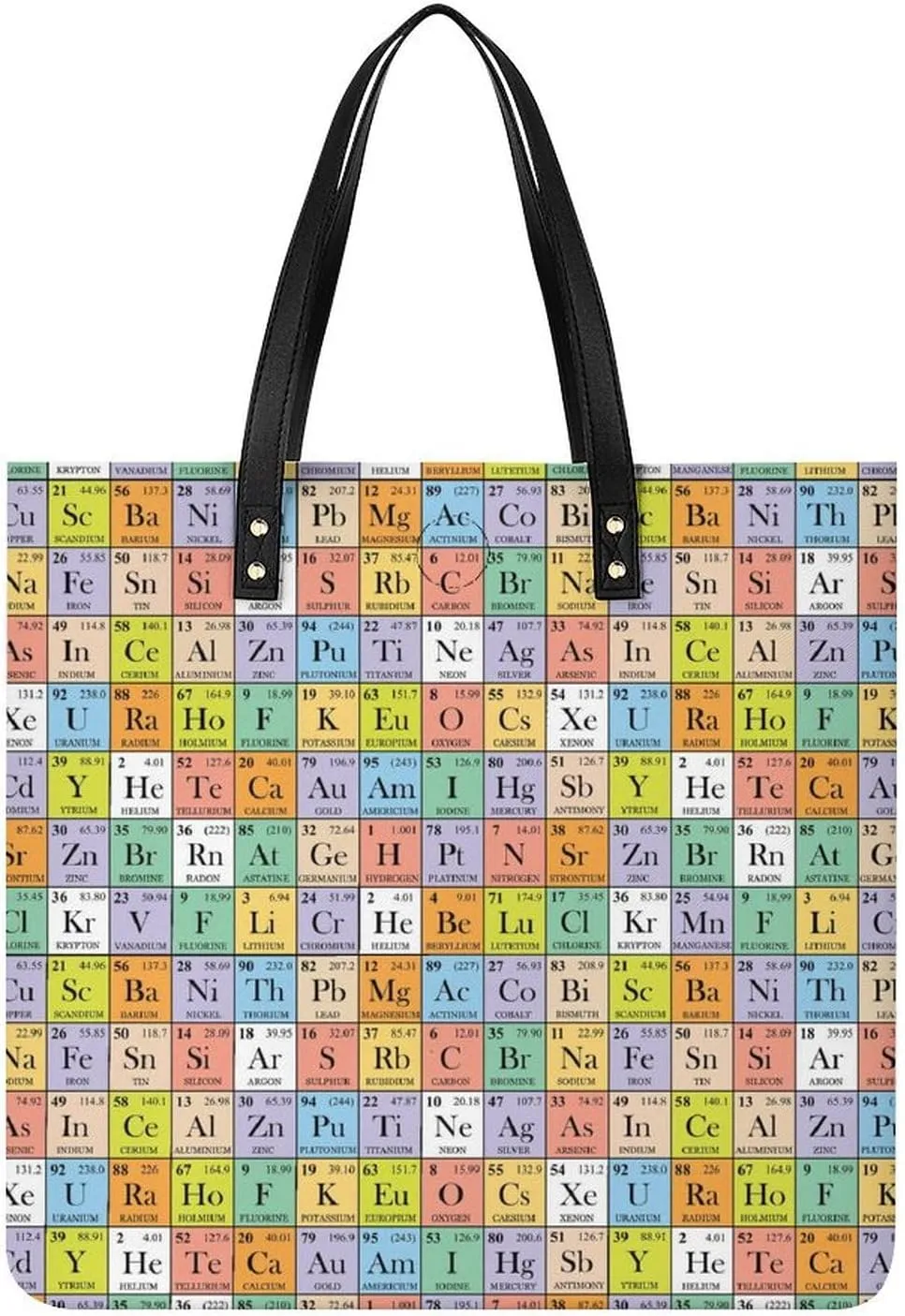 Abstract Periodic Table Novelty Tote Bags for Women Funny Handbags Top Handle Purses Crossbody Shoulder Bag Fashion