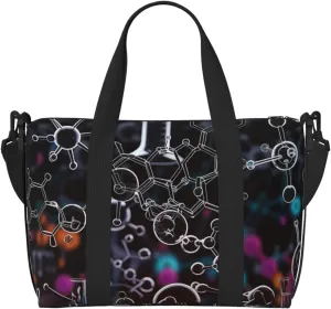 Abstract Science Chemistry Illustration 3D Printed Travel Duffel Bag for Men Women Shoulder Weekender Overnight Bags for for Beach Swim Sports Gym