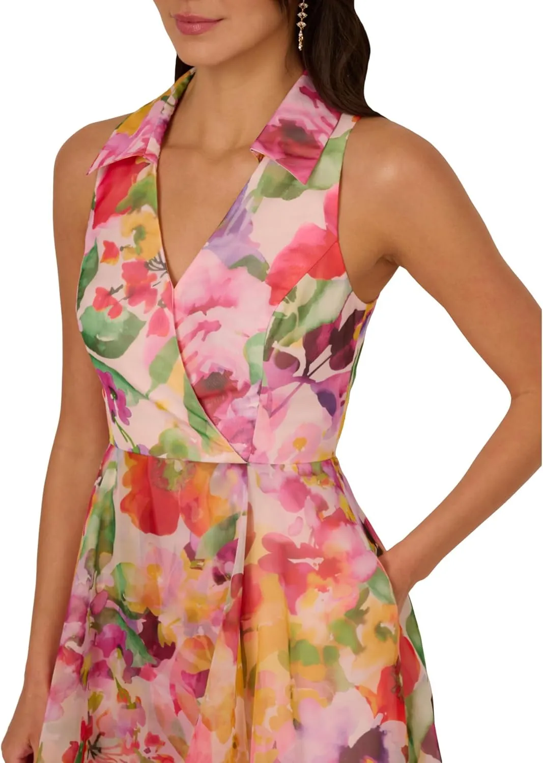 Adrianna Papell Women's Printed High-Low Dress