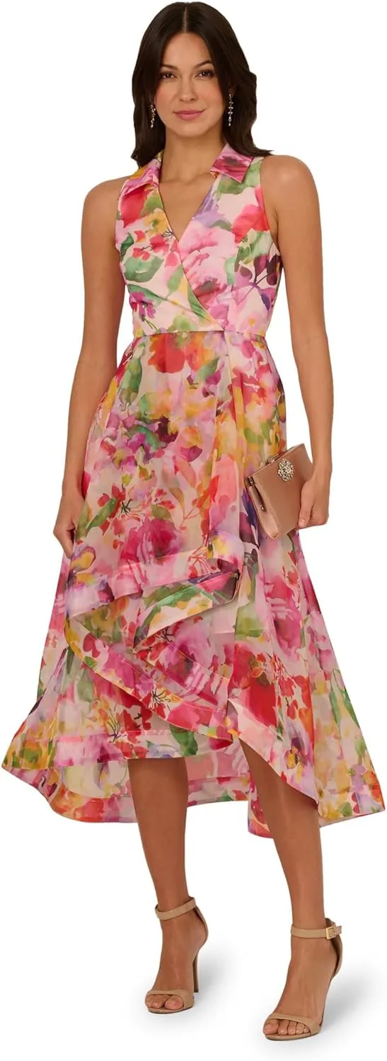 Adrianna Papell Women's Printed High-Low Dress