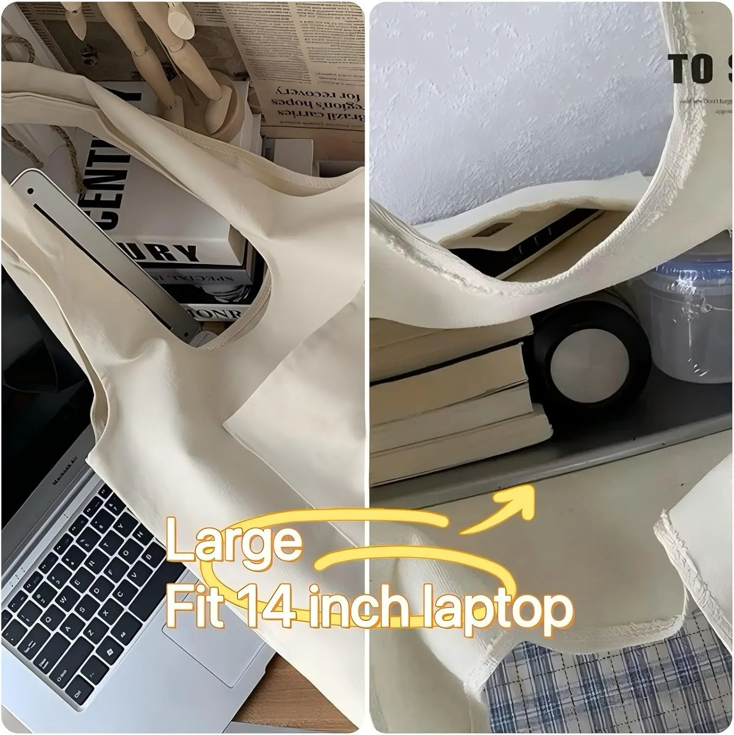 Aesthetic Canvas Tote Bag for Women, Reusable Crossbody Bag, Grocery Bags, Shoulder Bag Handbag for Work & Shopping & Life
