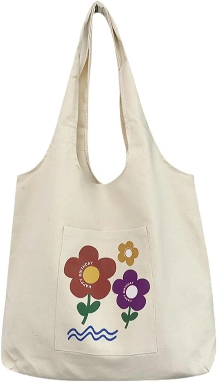 Aesthetic Canvas Tote Bag for Women, Reusable Crossbody Bag, Grocery Bags, Shoulder Bag Handbag for Work & Shopping & Life
