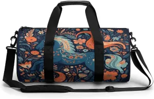 Aesthetic Sports Bag for Women Playful Pony Printed Duffle Travel Bag for Men Women Mini Workout Bags Cylindrical Gym Bag