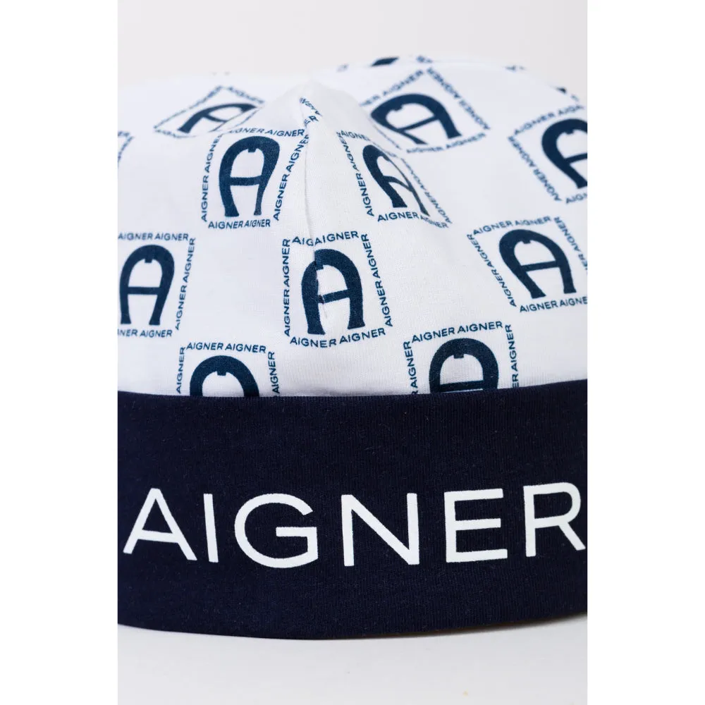 Aigner Kids New Born Bright White & Navy Set Babygrow & Hat