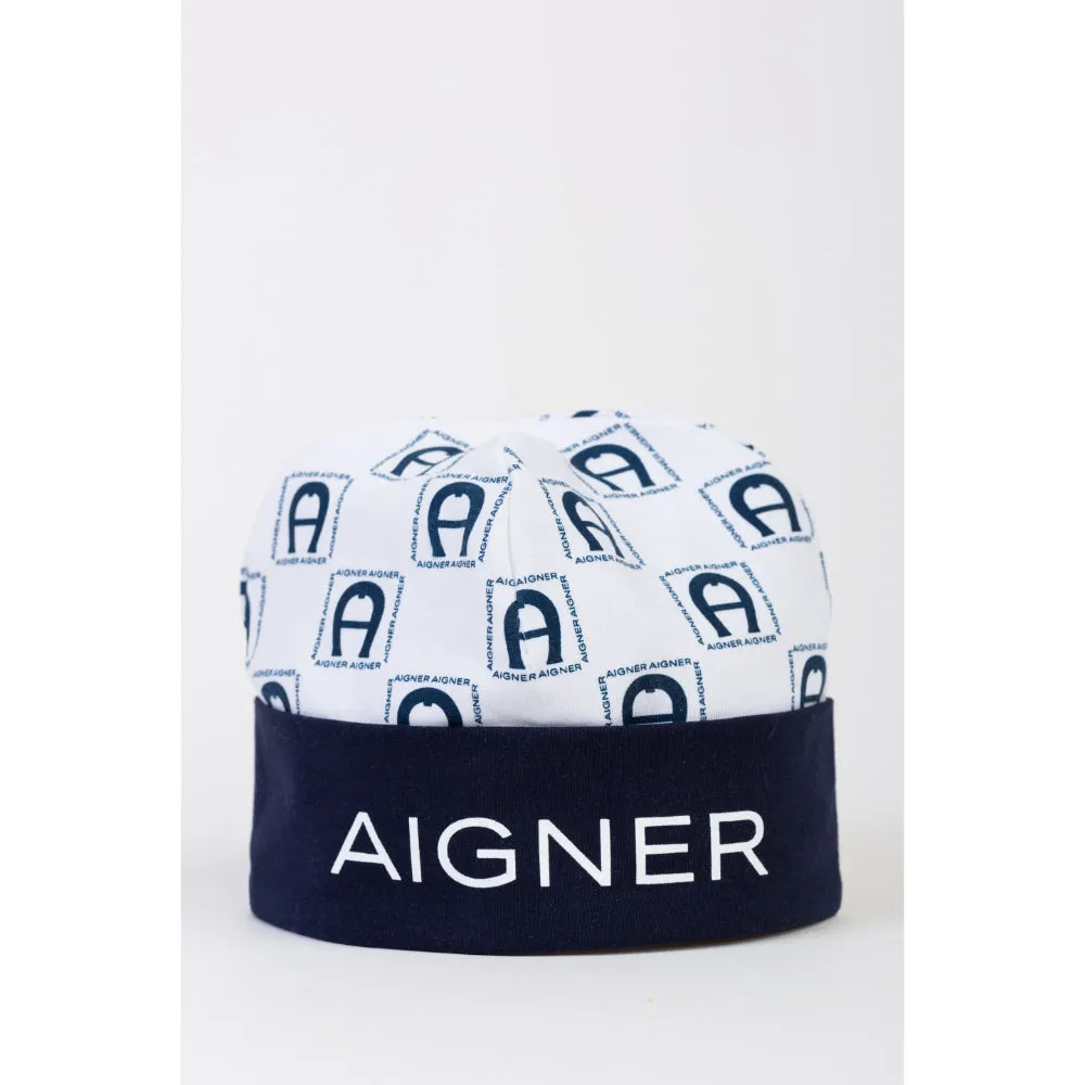 Aigner Kids New Born Bright White & Navy Set Babygrow & Hat