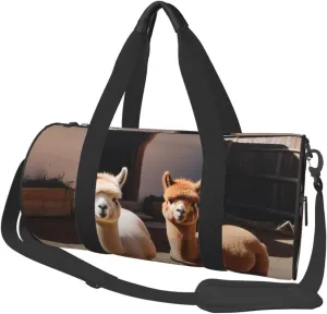 Alpacas Printed Travel Bag,Round Personal Item Storage bag,Foldie Duffel Bag for Traveling Vacation,Fitness,Sports