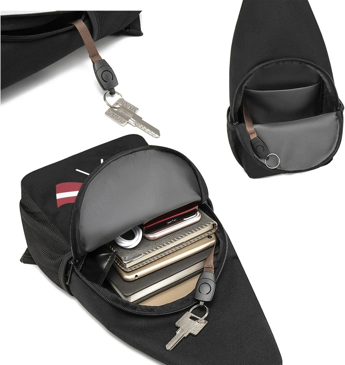 American And Latvia Flag Chest Pack Leisure Shoulder Crossbody Chest Bag