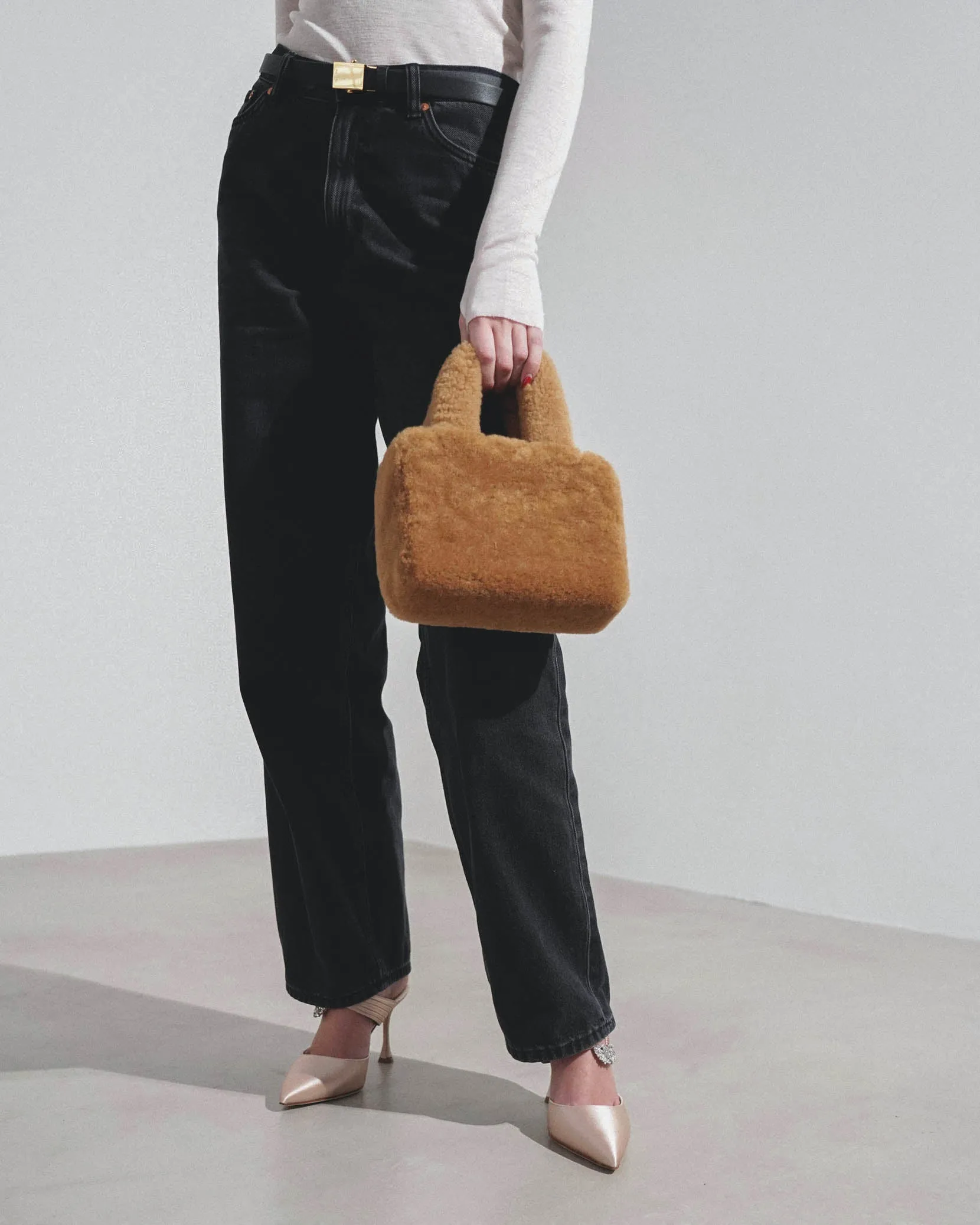 Amini Giuly brown shearling bag