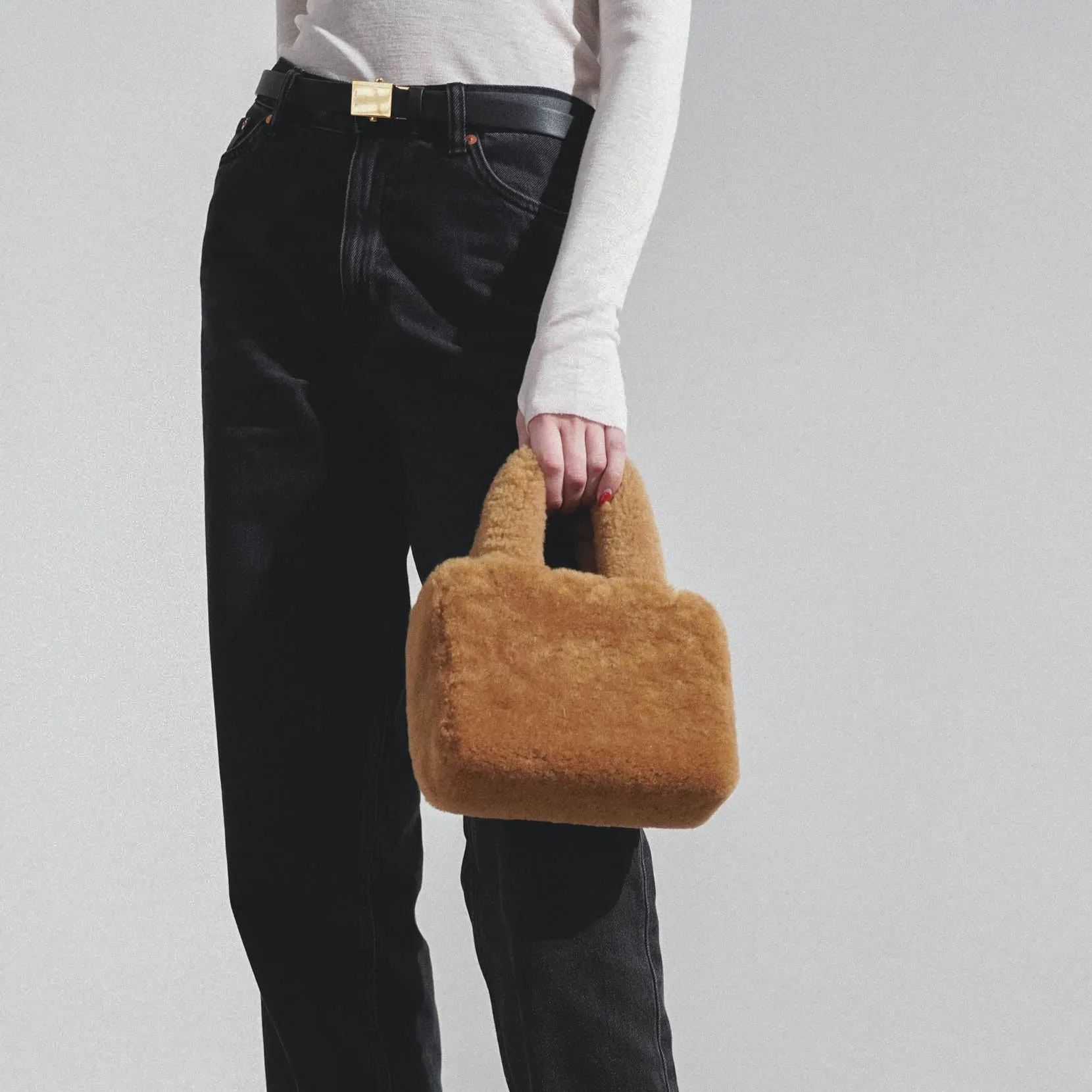 Amini Giuly brown shearling bag