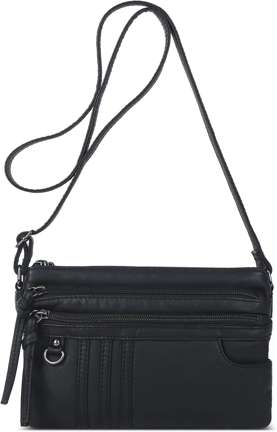 Angel Kiss Small Crossbody Bag for Women Leather Crossbody Purse Triple Compartments Cell Phone Purse Shoulder Bags for Women