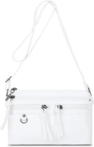 Angel Kiss Small Crossbody Bag for Women Leather Crossbody Purse Triple Compartments Cell Phone Purse Shoulder Bags for Women