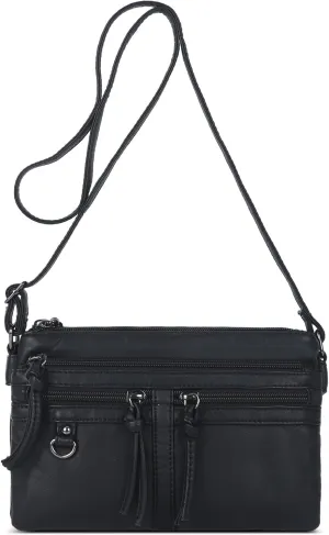 Angel Kiss Small Crossbody Bag for Women Leather Crossbody Purse Triple Compartments Cell Phone Purse Shoulder Bags for Women