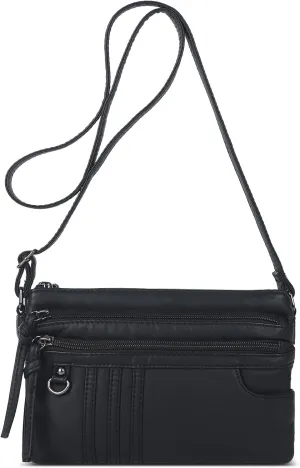 Angel Kiss Small Crossbody Bag for Women Leather Crossbody Purse Triple Compartments Cell Phone Purse Shoulder Bags for Women