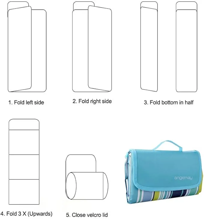 Angemay Outdoor & Picnic Blanket Extra Large Sand Proof and Waterproof Portable Beach Mat for Camping Hiking Festivals