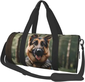 Animal german shepherd Printed Travel Bag,Round Personal Item Storage bag,Foldie Duffel Bag for Traveling Vacation,Fitness,Sports