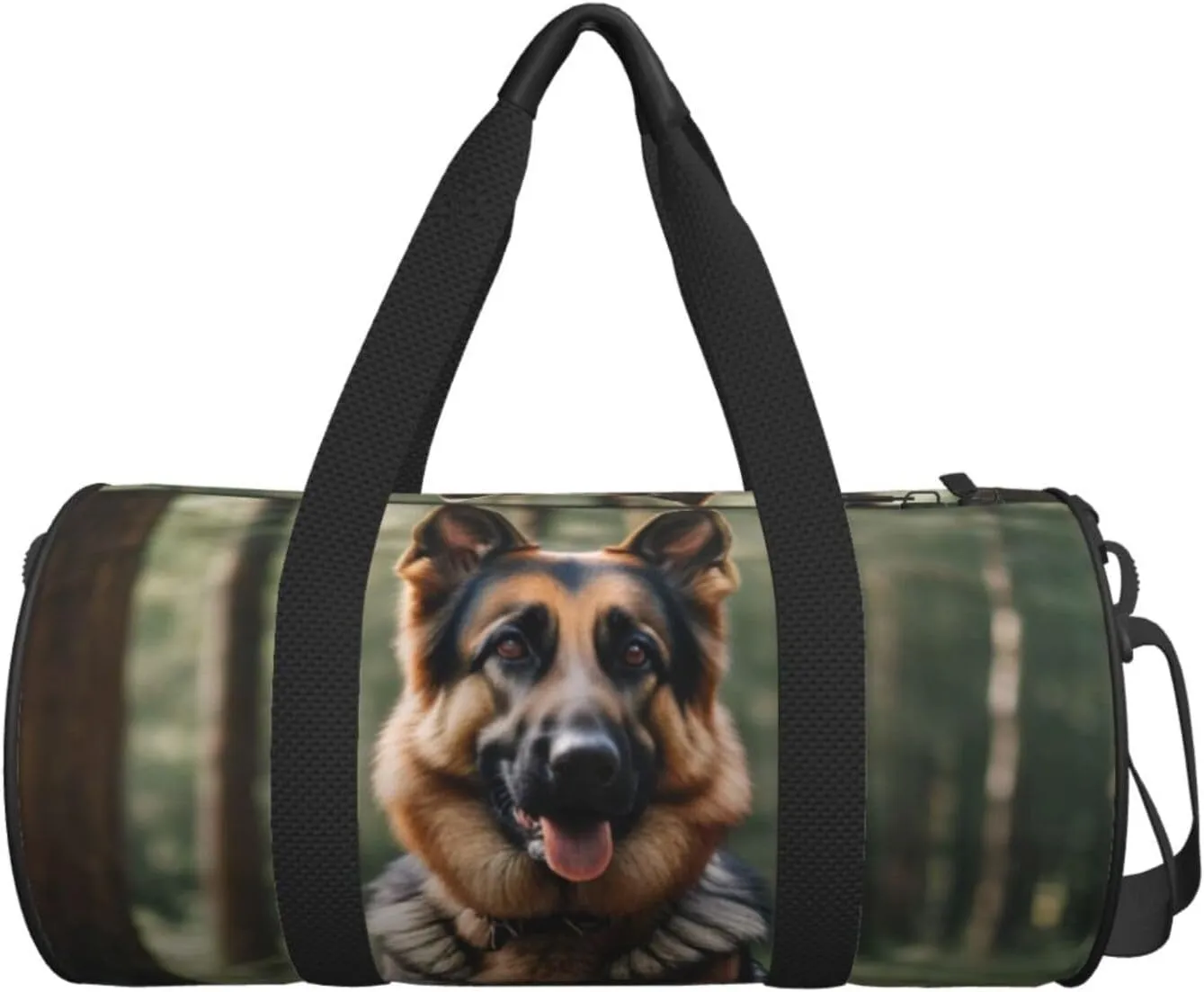 Animal german shepherd Printed Travel Bag,Round Personal Item Storage bag,Foldie Duffel Bag for Traveling Vacation,Fitness,Sports
