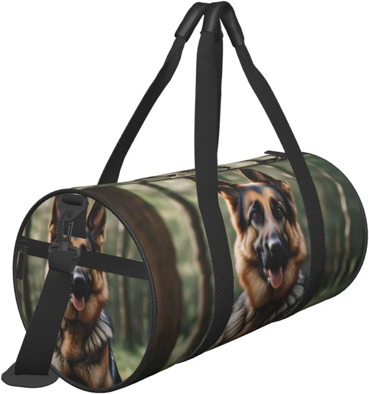 Animal german shepherd Printed Travel Bag,Round Personal Item Storage bag,Foldie Duffel Bag for Traveling Vacation,Fitness,Sports