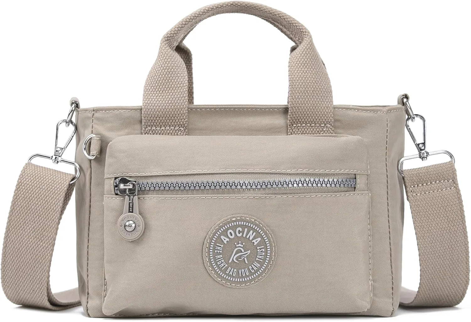 AOCINA Mini Tote Bag with Multi Pockets Small Crossbody Bags for Women Nylon Printed Shoulder Bag