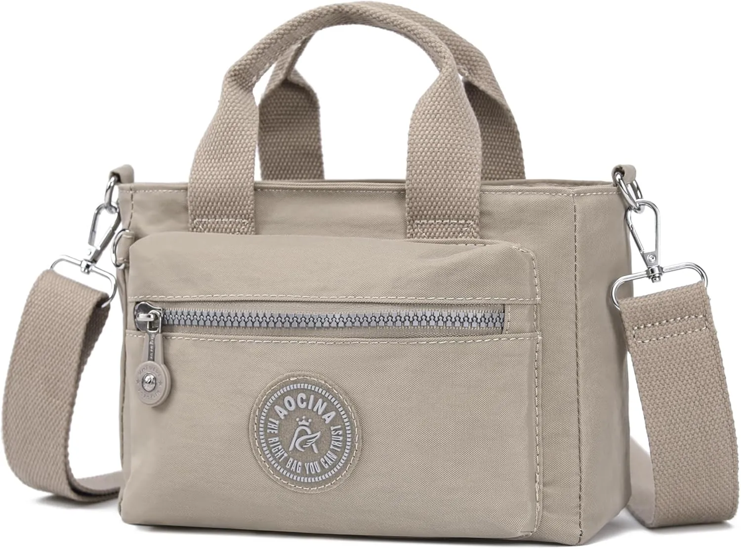 AOCINA Mini Tote Bag with Multi Pockets Small Crossbody Bags for Women Nylon Printed Shoulder Bag