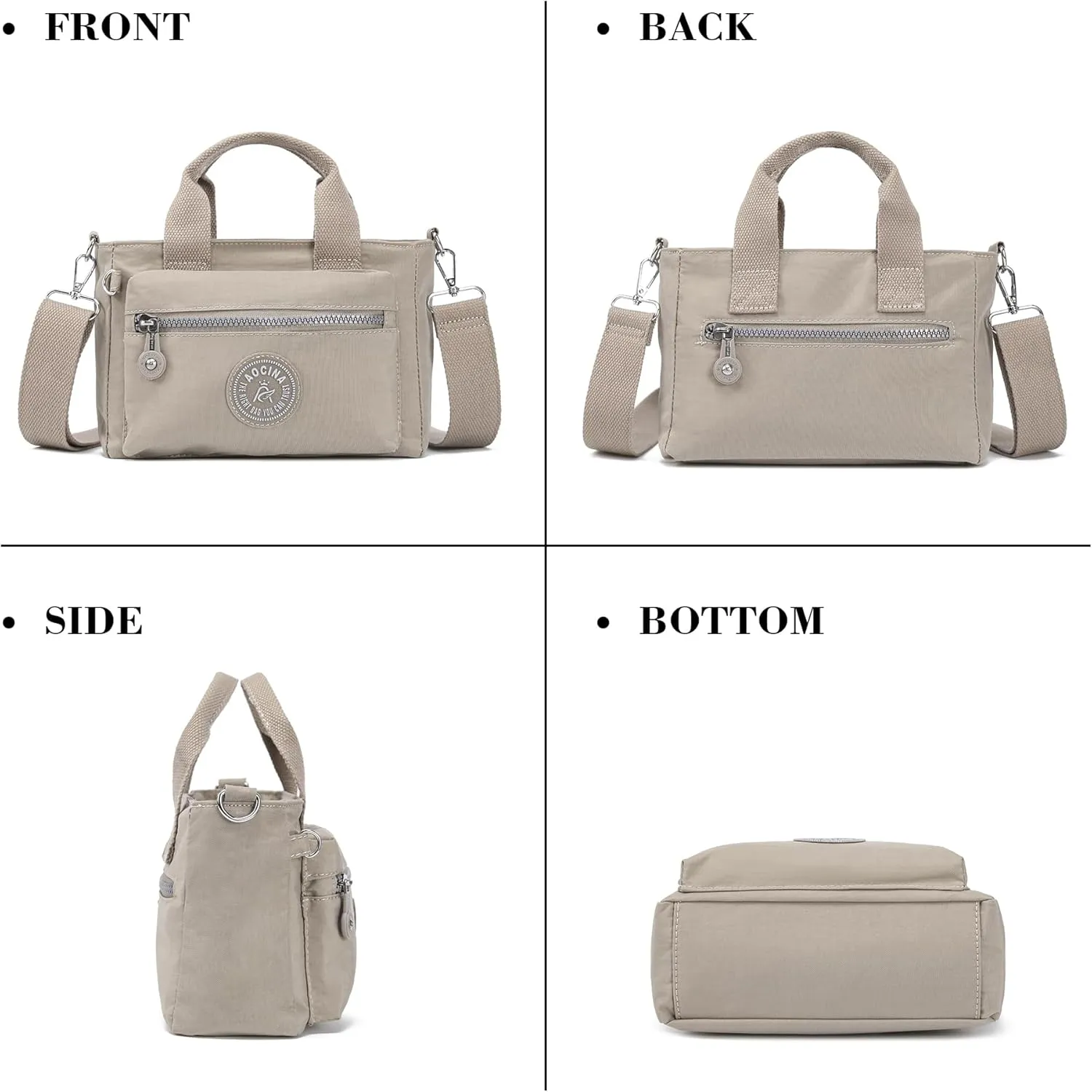 AOCINA Mini Tote Bag with Multi Pockets Small Crossbody Bags for Women Nylon Printed Shoulder Bag
