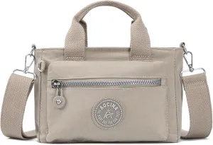 AOCINA Mini Tote Bag with Multi Pockets Small Crossbody Bags for Women Nylon Printed Shoulder Bag