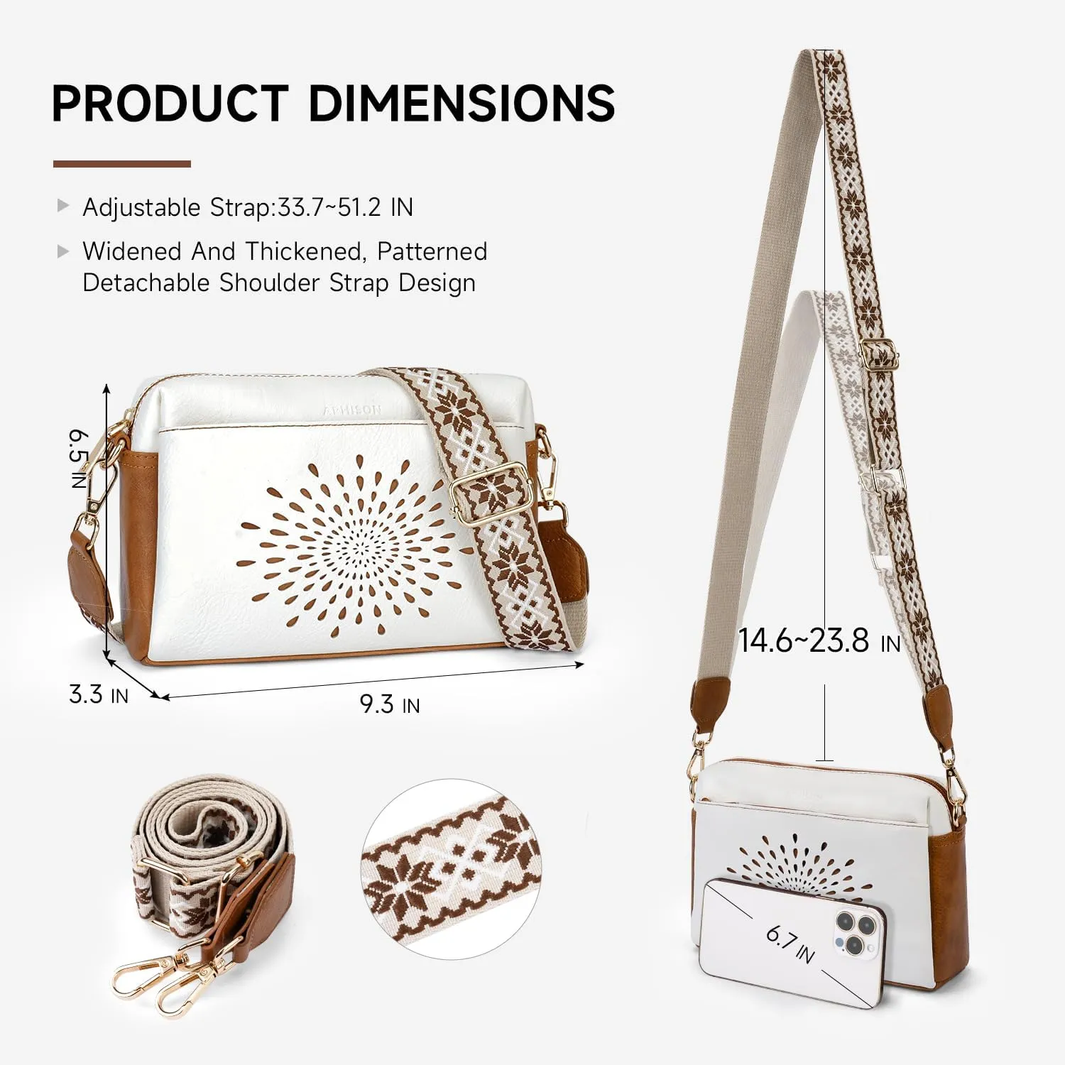 APHISON Small Crossbody Bags for Women, Triple Zip Crossbody Cell Phone Purse Shoulder Handbags with Adjustable Strap