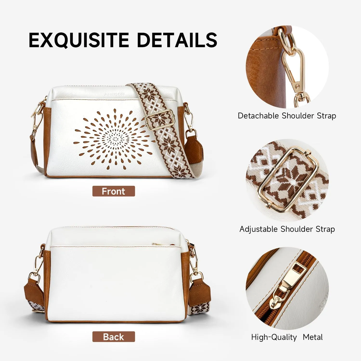 APHISON Small Crossbody Bags for Women, Triple Zip Crossbody Cell Phone Purse Shoulder Handbags with Adjustable Strap