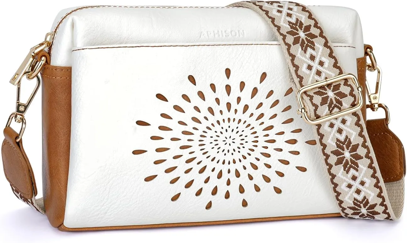 APHISON Small Crossbody Bags for Women, Triple Zip Crossbody Cell Phone Purse Shoulder Handbags with Adjustable Strap