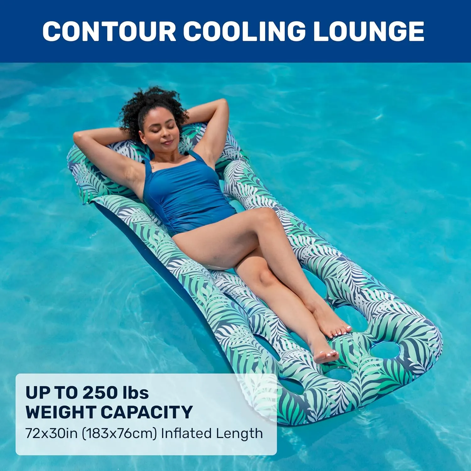 Aqua Comfort Pool Float Lounge – Inflatable Pool Floats for Adults with Headrest & Footrest – Multiple Colors